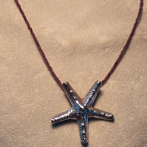 NATURAL GARNET & STARFISH NECKLACE